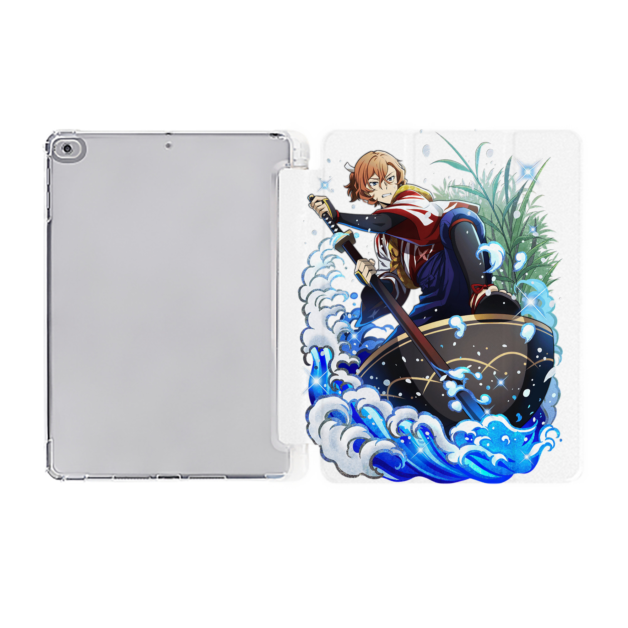 （画像用） 文豪ストレイドッグス Bungo Stray Dogs IPad ケース ペン収納付き 三つ折りスタンド PUレザー×シリコン 対応機種9.5/10.5/10.9インチ